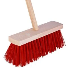 Talen Tools Bezem Rood 28 Cm Met Beugel En Houten Steel 120 Cm