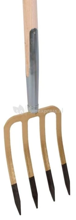 Talen Tools Spitvork Met 4 Tanden En Houten Steel