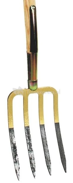 Talen Tools Spitvork Met 4 Tanden Zwaar En Houten Steel