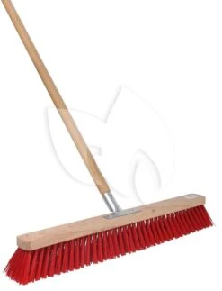 Talen Tools Brede Bezem 60 Cm Met Houten Steel 160 Cm